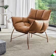 Load image into Gallery viewer, GOSNAD Modern Leather Metal Leg Accent Lounge Chair