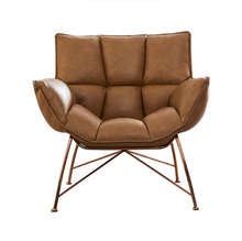 Load image into Gallery viewer, GOSNAD Modern Leather Metal Leg Accent Lounge Chair