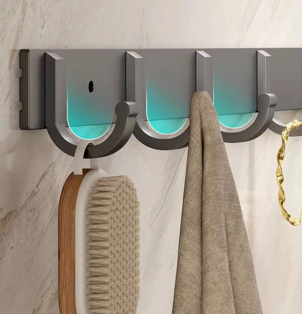 atsaouchet  Clothes hooks of metal  Metal towel clothes rack  Non punching storage rack-Bathroom household hooks&Metal towel clothes rack(Non punching storage rack)