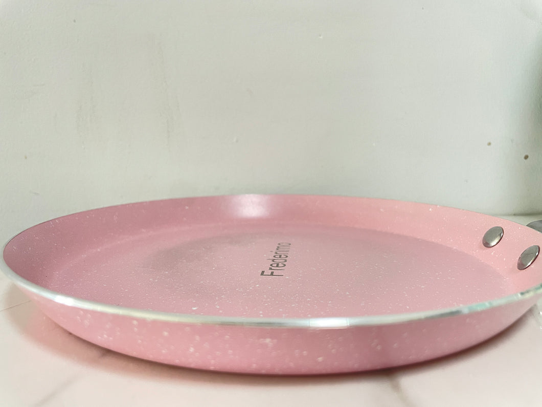 Frederimo Pans , 8 Inch Pink Egg Pan, Non Stick Fry Pan 100% PTFE PFOA-Free Omelet Pan, Toxin-Free Skillets Stone Cookware, Anti-Warp Base with All Stove Tops Available, Induction Compatible