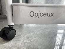 Load image into Gallery viewer, Opjceux Shelves for storage 3 levels  white  environmentally friendly material Small cart storage rack
