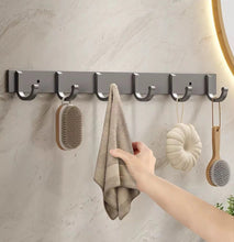 Load image into Gallery viewer, atsaouchet  Clothes hooks of metal  Metal towel clothes rack  Non punching storage rack-Bathroom household hooks&amp;Metal towel clothes rack(Non punching storage rack)
