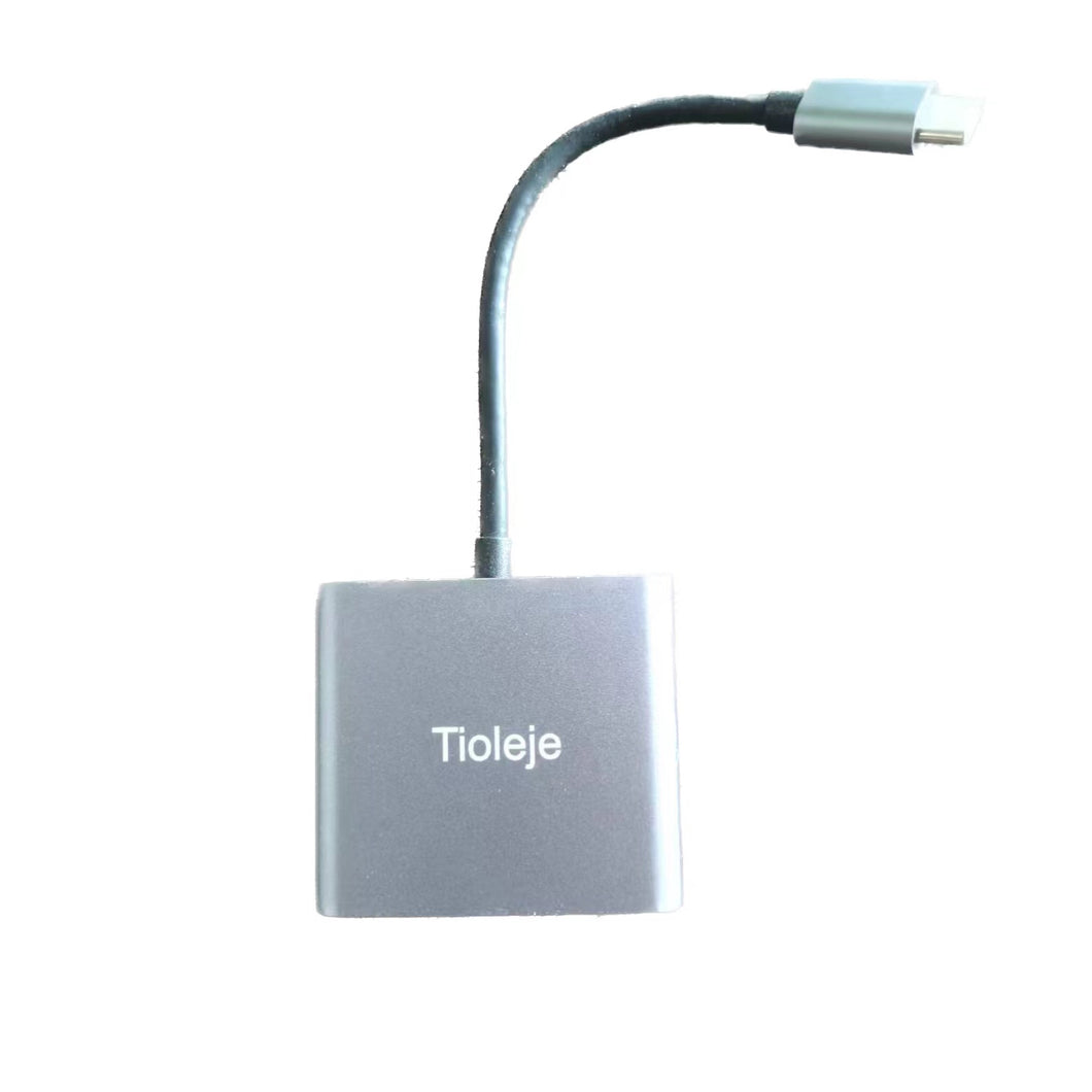 Tioleje Electronic docking stations，USB C Docking Station Dual Monitor, 14 in 1 Hub Triple Display Adapter with  HDMI,,100W PD, Mic/Audio, SD/TF, Ethernet Ports Compatible with iPhone 15 ProMax/Pro/MacBook/Dell/Surface Laptops