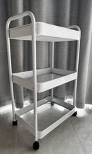 Load image into Gallery viewer, Ekdxeaa Shelves for storage 3 levels  white  environmentally friendly material Small cart storage rack

