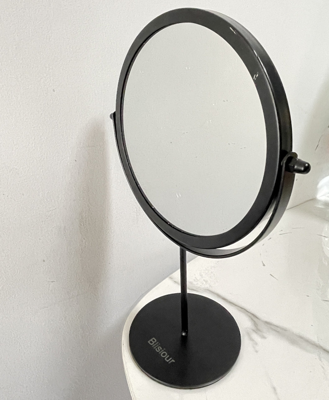 Blisiour Mirrors [furniture]  Double Sided Vanity Mirror , Tabletop Magnifying Mirror, Swivel Round Mirror with 360°Rotation