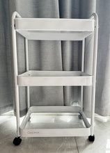 Load image into Gallery viewer, Opjceux Shelves for storage 3 levels  white  environmentally friendly material Small cart storage rack
