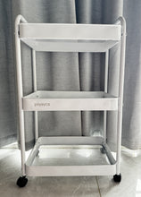 Load image into Gallery viewer, piiyayca Shelves for storage 3 levels  white  environmentally friendly material Small cart storage rack
