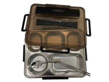 Load image into Gallery viewer, Leblett Stainless Steel Insulated Bento Box,4 Compartments Divided Lunch Box, Food Storage Container with Soup Bowl Chopsticks Spoon , Lunch Box for School Office Outdoor
