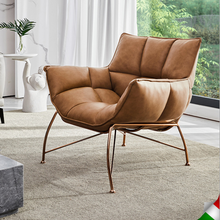 Load image into Gallery viewer, GOSNAD Modern Leather Metal Leg Accent Lounge Chair
