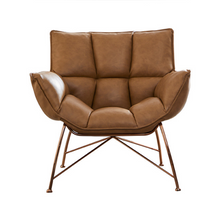 Load image into Gallery viewer, GOSNAD Modern Leather Metal Leg Accent Lounge Chair
